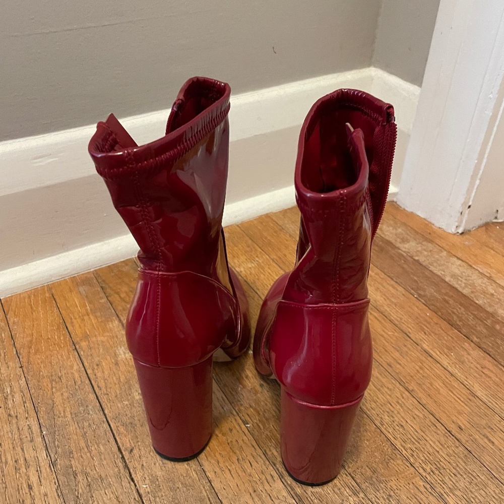 Red bootie heels